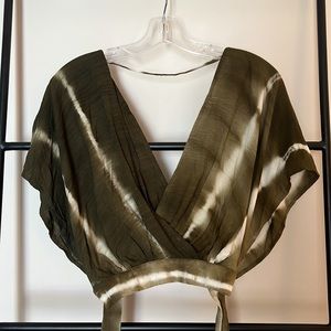 NWT Green Tie-dye Crop Top